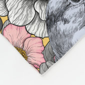 Graue Jay und Blume Fleecedecke (Ecke)