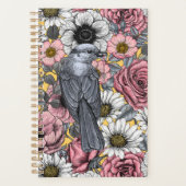 Graue Jay und Blume Planer (Vorderseite)