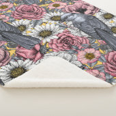 Graue Jay und Blume Sherpadecke (3/4)