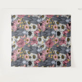 Graue Jay und Blume Wandteppich (Vorderseite (Horizontal))