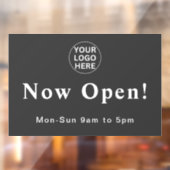 Graue, jetzt offene Geschäftszeiten - Logos Fensteraufkleber (Blatt 2)