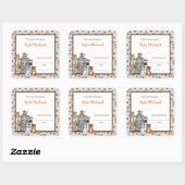 Graue Jungle Tiere Buchungsplatte Buchzeichen Quadratischer Aufkleber (Blatt)