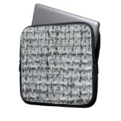 Graue Jute Laptopschutzhülle (Vorderseite Links)