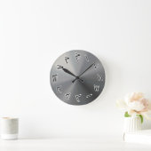 Graue Kaktovik-Uhr Runde Wanduhr (Zuhause)