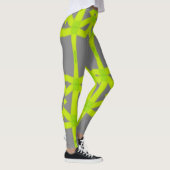 Graue Kalkgrün, Abstrakt Stretchpflanzen Leggings (Rechts)