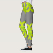 Graue Kalkgrün, Abstrakt Stretchpflanzen Leggings (Links)