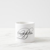 Graue Kalligrafie-Schrift-Monogramm Espressotasse (Vorderseite)
