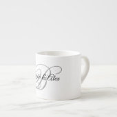 Graue Kalligrafie-Schrift-Monogramm Espressotasse (Vorderseite Rechts)
