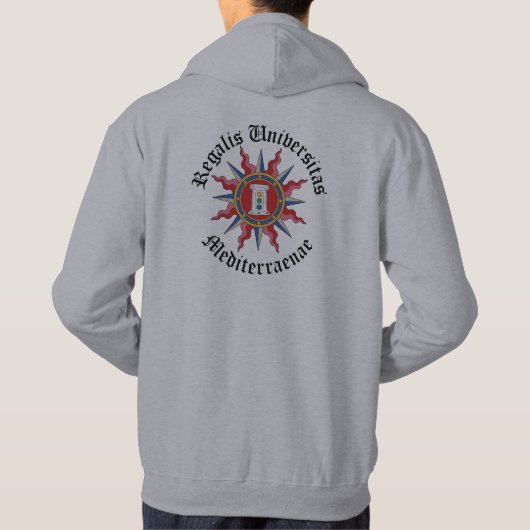 Graue Kapuzenjacke Hoodie (Rückseite)