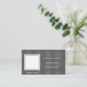 Graue Karierte Checked Foto Name Telefonvorlage Telefonnummerkarte (Stehend Vorderseite)