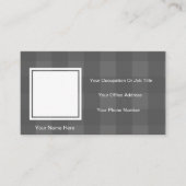 Graue Karierte Checked Foto Name Telefonvorlage Telefonnummerkarte (Vorderseite)