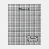 Graue Karierte Dackel Fleece Blanket (Vorderseite)