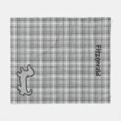 Graue Karierte Dackel Fleece Blanket (Vorderseite (Horizontal))
