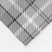 Graue Karierte Dackel Fleece Blanket (Ecke)
