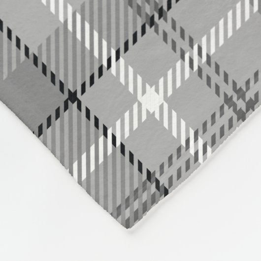 Graue Karierte Dackel Fleece Blanket (Ecke)