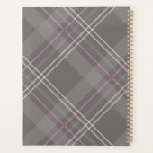 Graue Karierte Monogramm Name Personalisiert Planer (Rückseite)