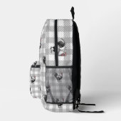 Graue Karierte Rooster Bedruckter Rucksack (Rechts)
