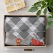 Graue Karierte und graue Pit Bull Weihnachten Seidenpapier (Geschenk)