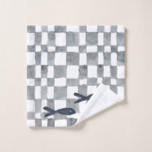 Graue Karos Aquarellfarben Set (Waschlappen)