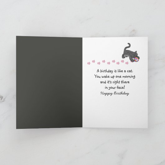 Graue Katze Alt Spaß Karte (Innenseite)