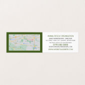 Graue Katze auf Gras, Adoption für Haustiere im De Visitenkarten (Innenseite Aufgefaltet)