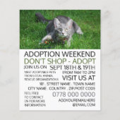 Graue Katze auf Gras, Adoption von Begleitern Flyer (Vorne)