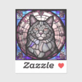 Graue Katze  Aufkleber (Blatt)