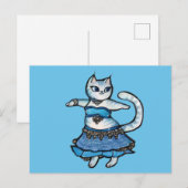 Graue Katze Bauchtänzerin Postkarte (Vorne/Hinten)