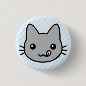 graue Katze Button (Vorderseite)