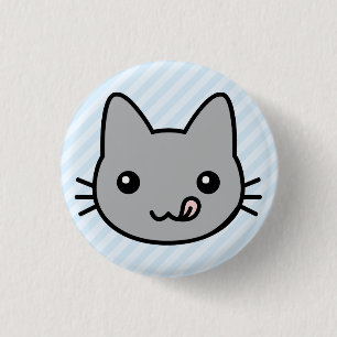 graue Katze Button