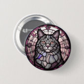 Graue Katze  Button (Vorne & Hinten)