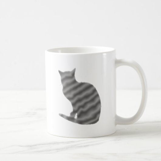 graue Katze cat gray grey Kaffeetasse (Rechts)