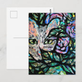 Graue Katze Collage Kunst Kätzchen Collagen Postkarte (Vorne/Hinten)