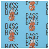 Graue Katze, die einen Doppel-Bass oder Cello spie Stoff (Muster)