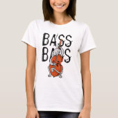 Graue Katze, die einen doppelten Bass oder einen a T-Shirt (Vorderseite)