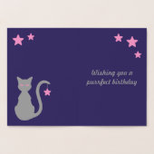 Graue Katze Foil Geburtstagskarte Folienkarte (Innenseite)