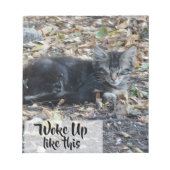 Graue Katze Funny Custom Text Notizblock (Vorderseite)