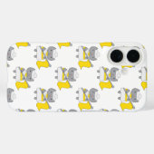 Graue Katze Gelb und Weiß Case-Mate iPhone Hülle (Rückseite (Horizontal))