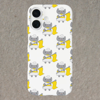 Graue Katze Gelb und Weiß iPhone 16 Hülle