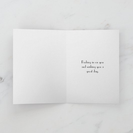 Graue Katze im Barn Hole Hallo Karte (Innenseite)