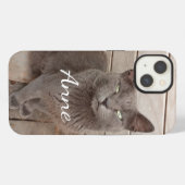 Graue Katze iPhone Hülle (Rückseite (Horizontal))