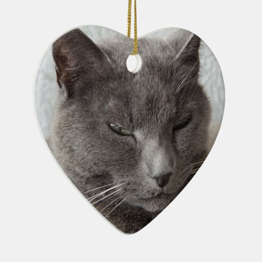 Graue Katze Keramik Ornament (Rechts)