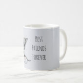Graue Katze Maus beste Freunde für immer Kaffeetasse (VorderseiteRechts)