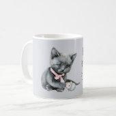 Graue Katze Maus beste Freunde für immer Kaffeetasse (Vorderseite Links)