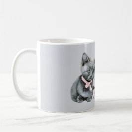 Graue Katze Maus beste Freunde für immer Kaffeetasse