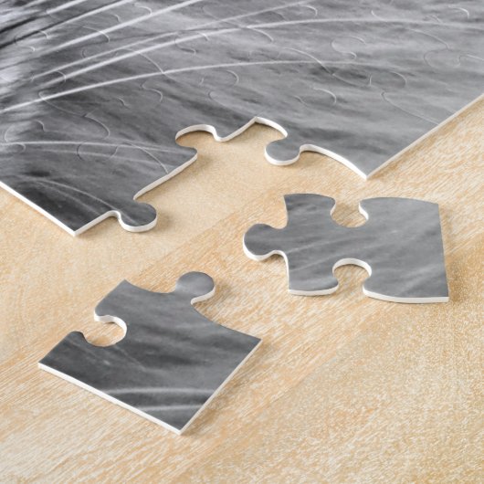 Graue Katze mit blauen Augen Puzzle (Seite)