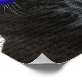 Graue Katze mit Blue Top Hat und Blue Mustache Poster (Ecke)