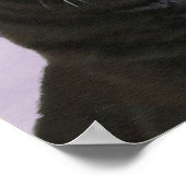 Graue Katze mit Blue Top Hat und Mustache Poster (Ecke)