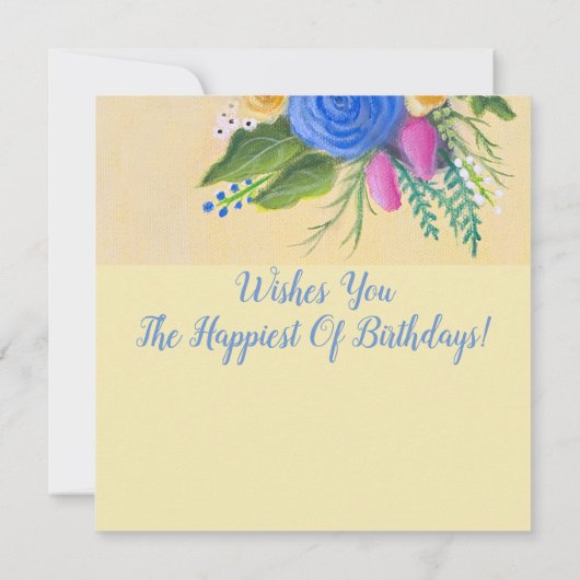 Graue Katze mit Blume Whimsikkunst (Rückseite)