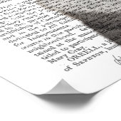 Graue Katze mit Büchern auf Kopf Poster (Ecke)